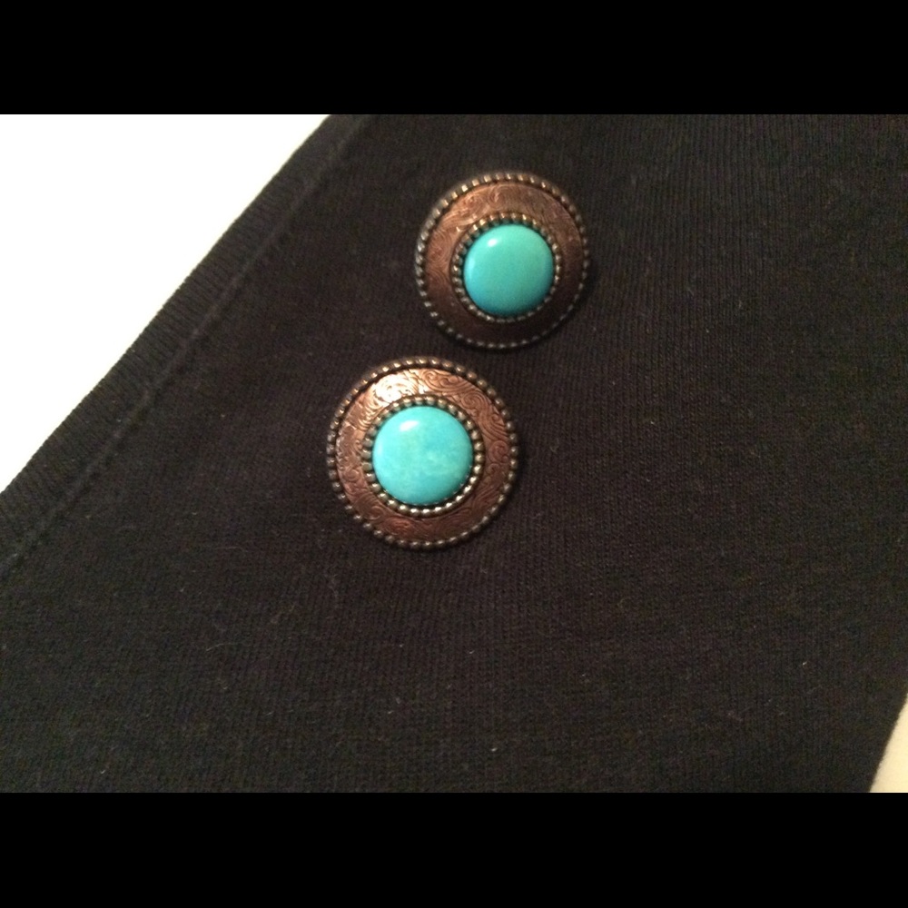 Carolyn Pollack turquoise button earrings